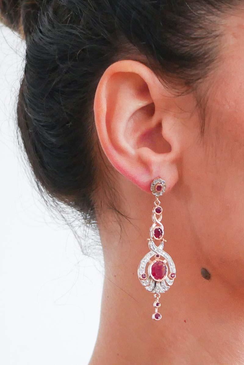 Rubini, diamanti, oro rosa e argento. In condizioni buone in vendita a Marcianise, Marcianise (CE)