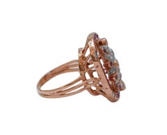 Rubies, Diamonds, Rose Gold and Silver Ring.
