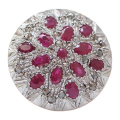 Rubies, Diamonds, Rose Gold and Silver Ring.
