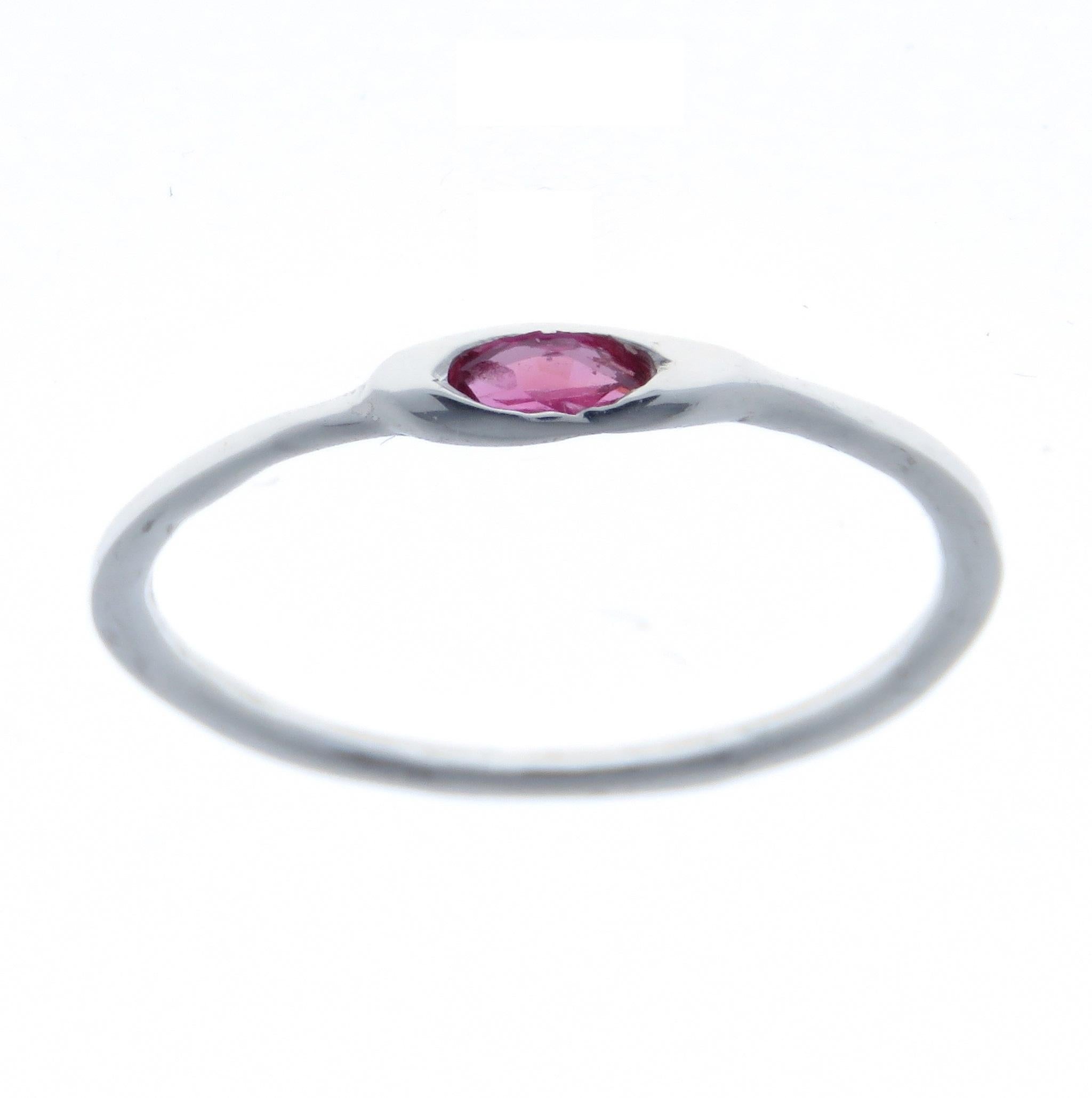 Rubies Diamonds White Gold Stacking Ring Handcrafted in Italy by Botta Gioielli In New Condition In Milano, IT