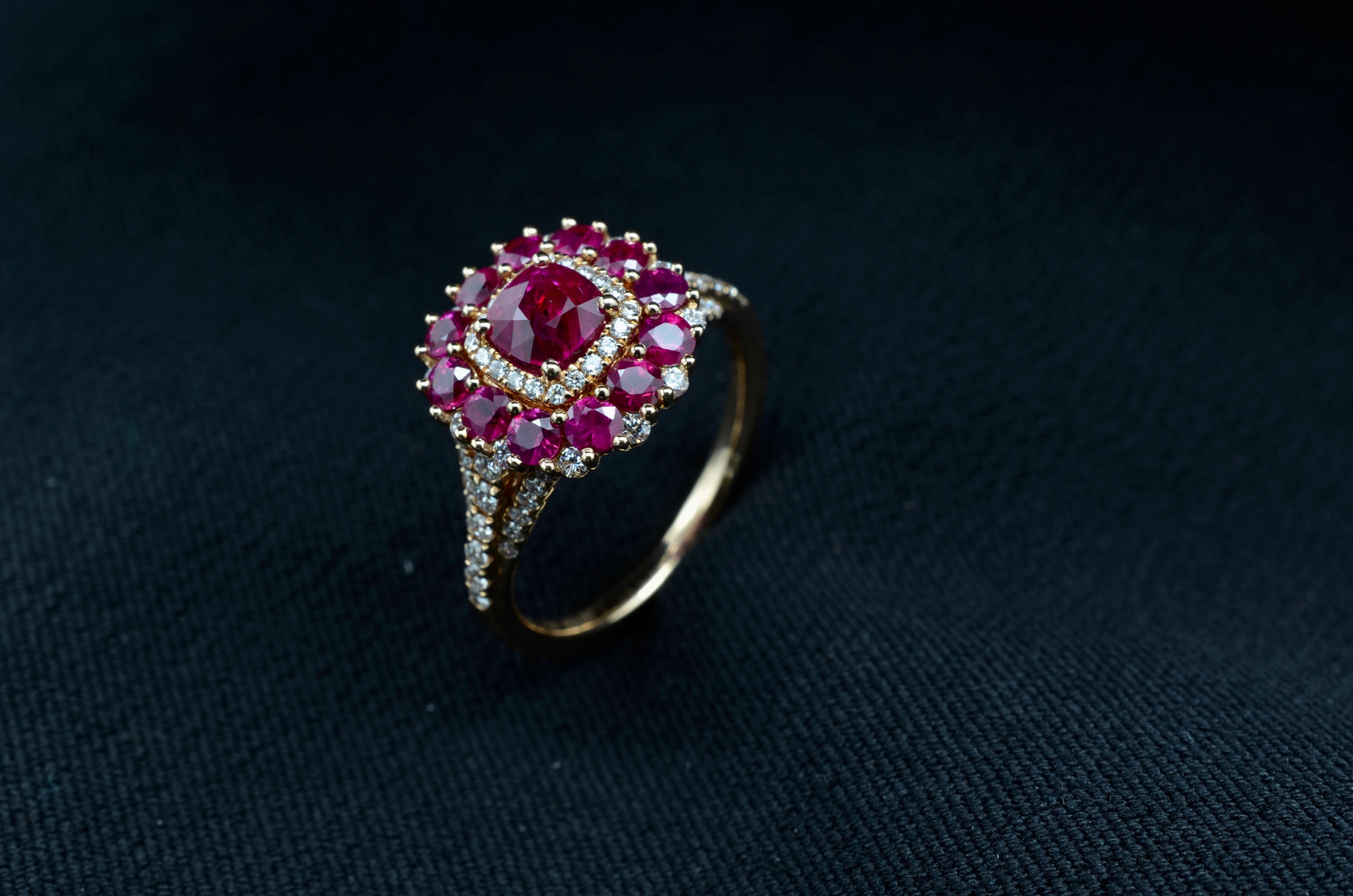 Romantic Rubies Loves Diamond Ring Love Rose Gold Love Valentine