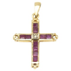 Ciondolo a croce vintage originale Rubies