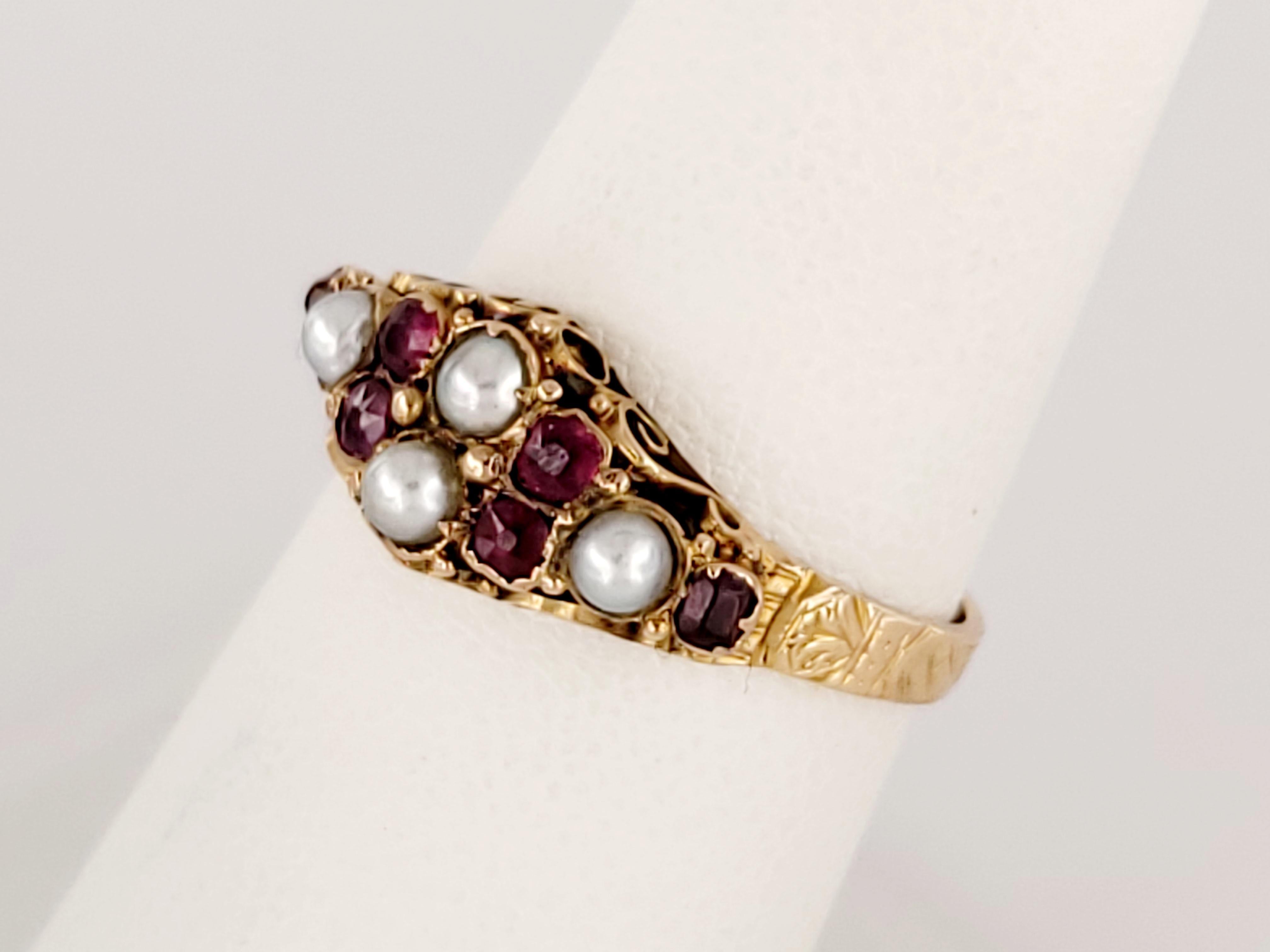 Round Cut Rubies & Pearls For Sale