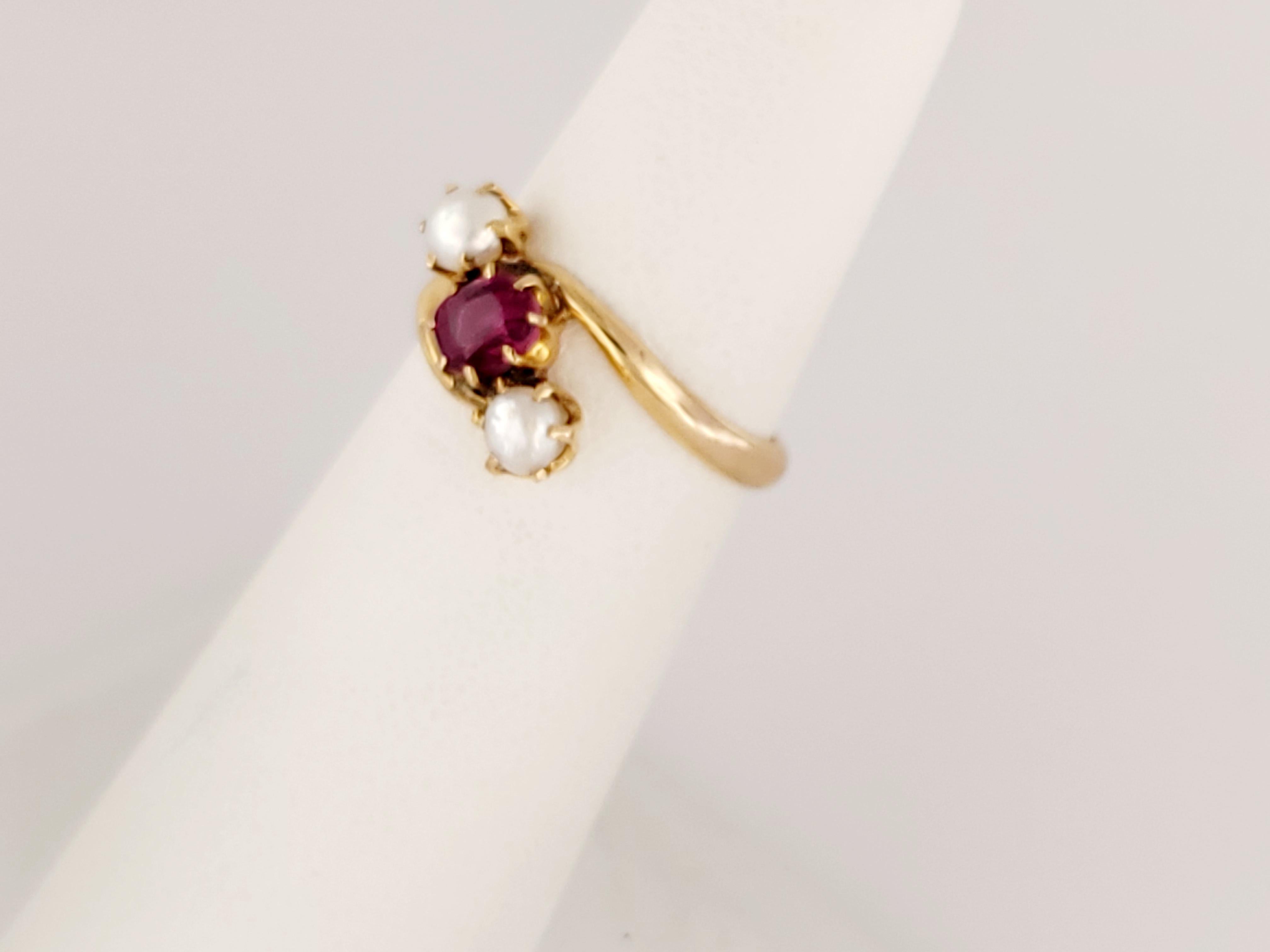 Round Cut Rubies & Pearls For Sale