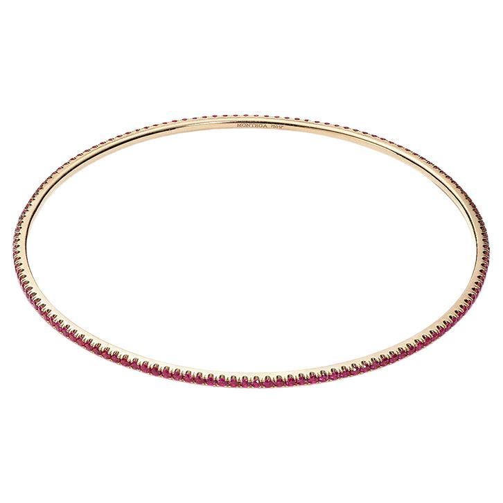 Rubies Pink Gold Bangle For Sale