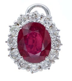 Rubies, Diamonds, Platinum Stud Earrings