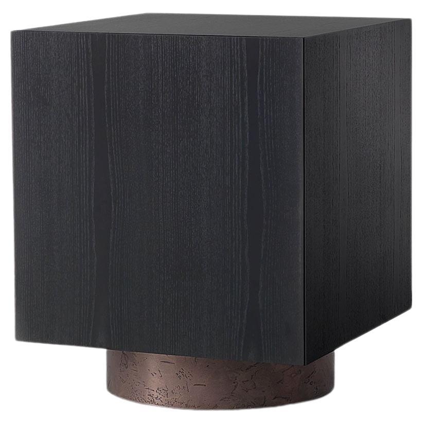 Rubik, Modular black Ash cubic container, Dainelli Studio for Somaschini, Italy