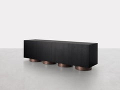 Rubik, Modular black Ash cubic sideboard, Dainelli Studio for Somaschini, Italy
