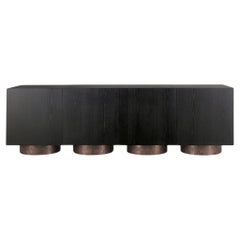 Rubik, Modular black Ash cubic sideboard, Dainelli Studio for Somaschini, Italy