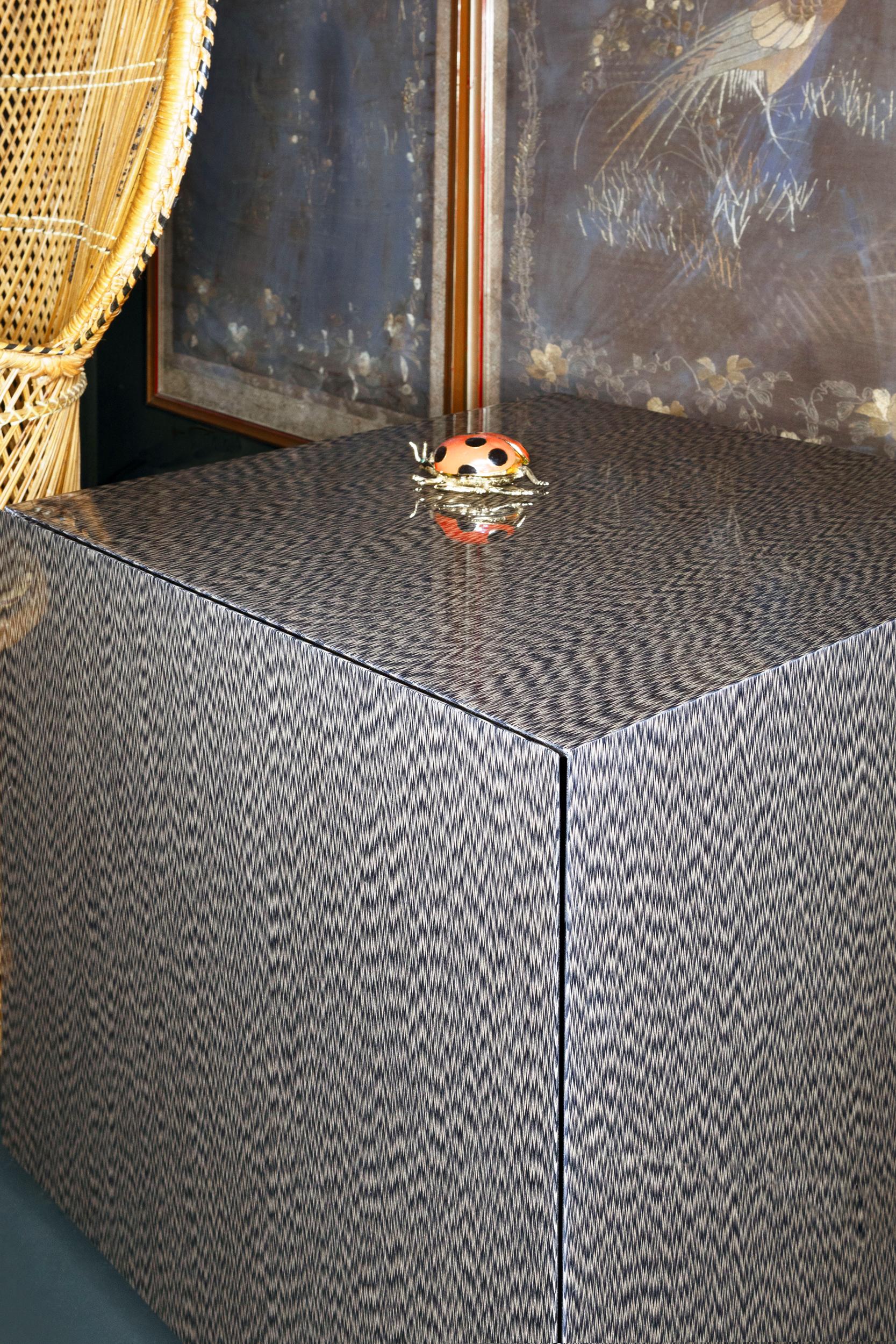 Modern Rubik, Modular veneer cubic container, Dainelli Studio for Somaschini, Italy For Sale