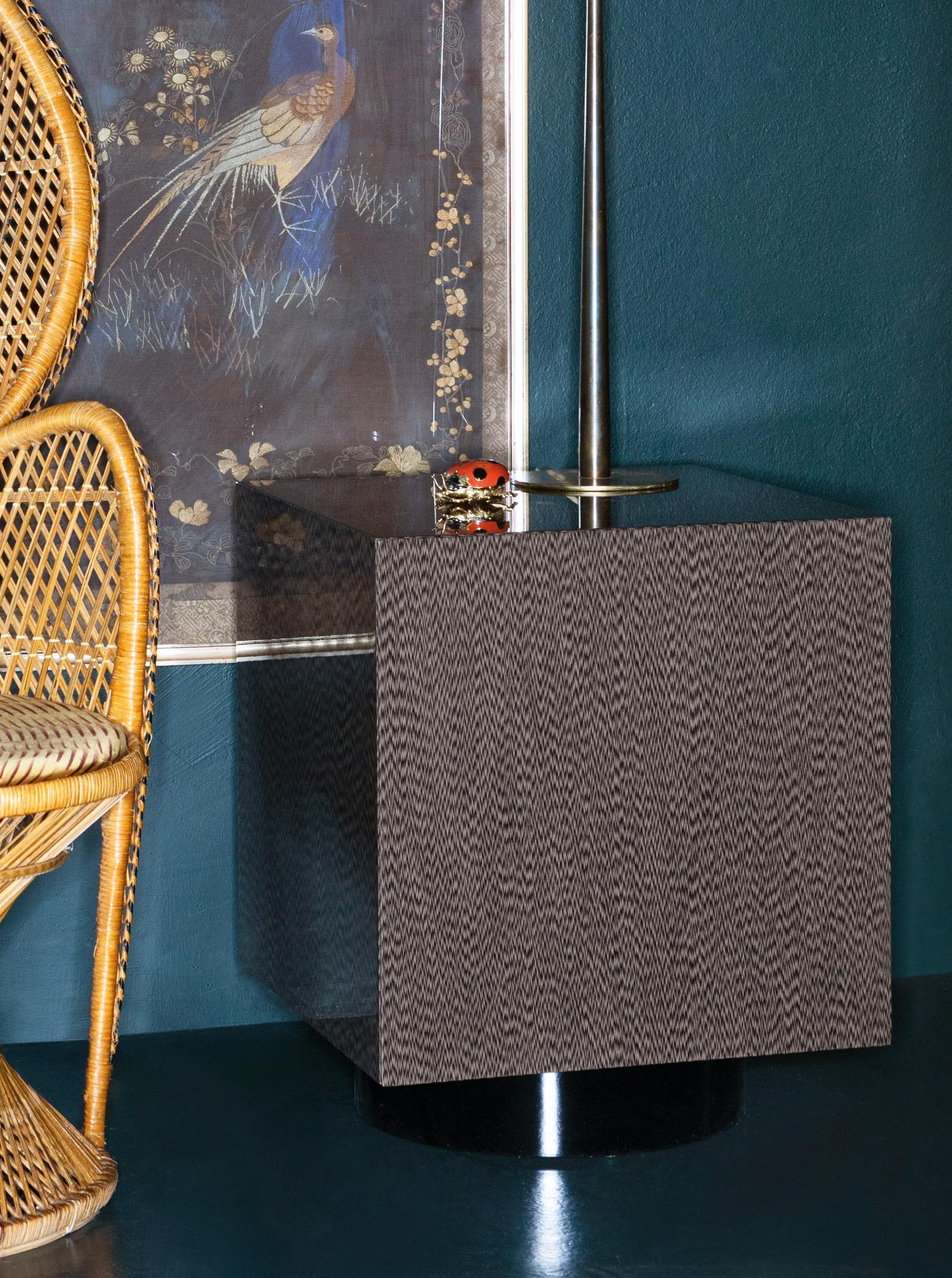 Italian Rubik, Modular veneer cubic container, Dainelli Studio for Somaschini, Italy For Sale