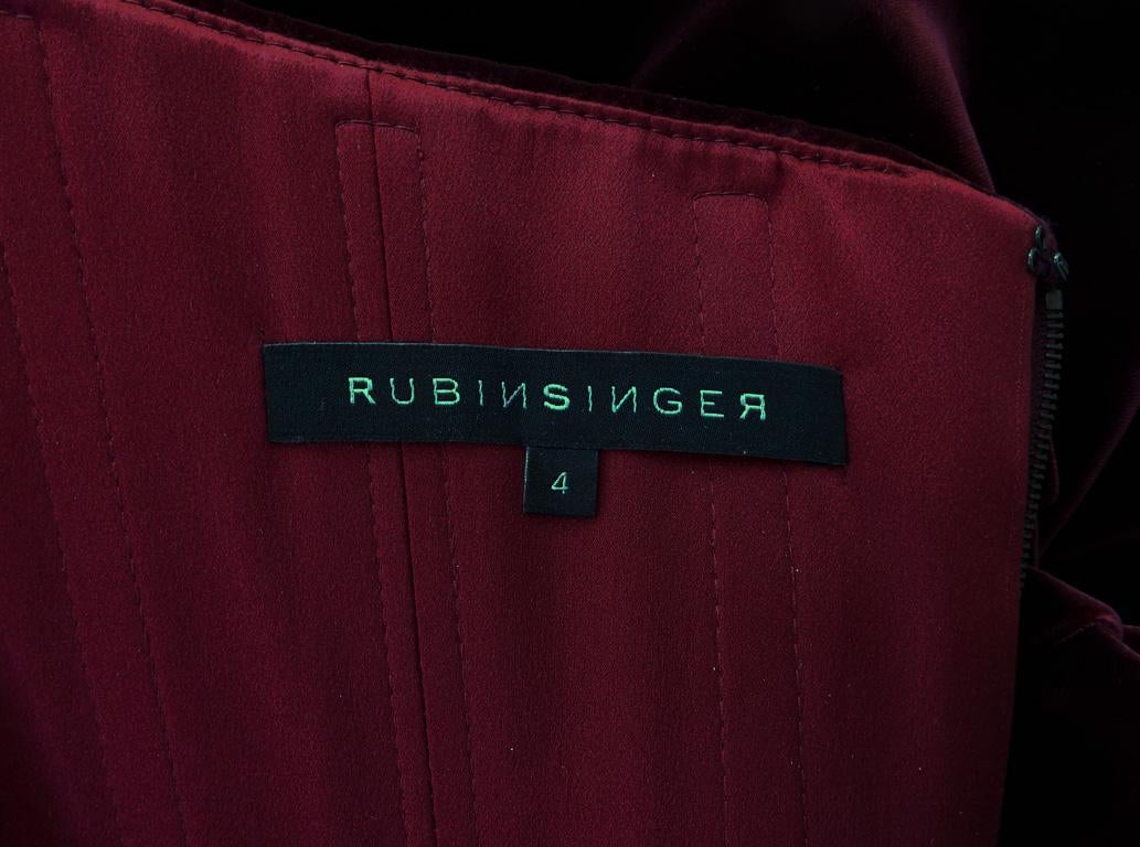 Rubin Singer Demi Couture Vestido sin tirantes de terciopelo vino en venta 4