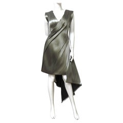 Rubin Singer New Gunmetal Silk Dress with Draping Rubin Singer New Gunmetal Silk Dress with Draping