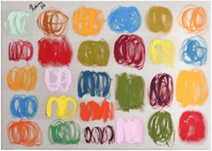 Opera d'arte astratta contemporanea. Pittura a olio colorata su tela di lino non spalmata