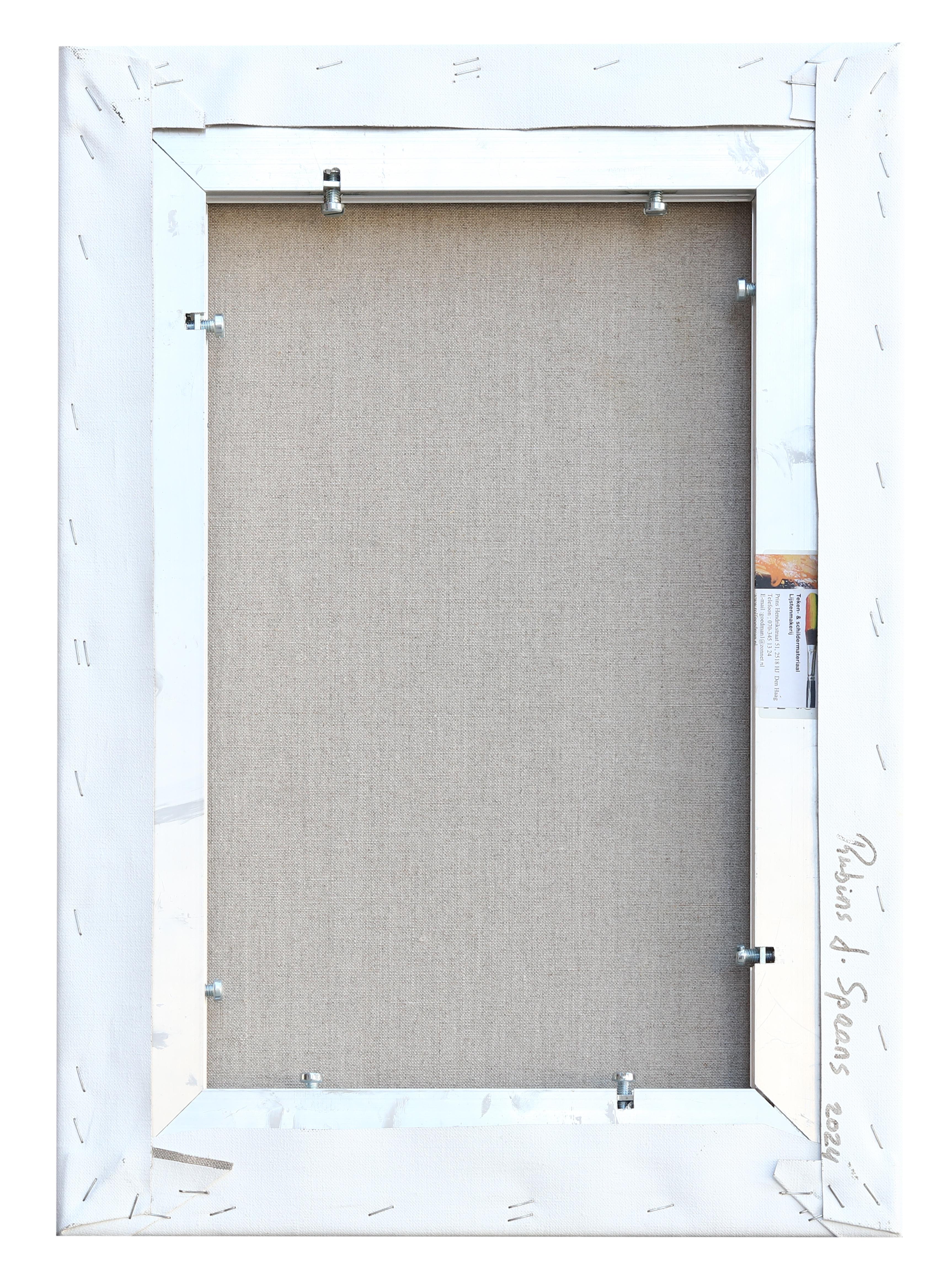 Quadro astratto su tela di lino dell'artista contemporaneo e insegnante d'arte olandese Rubins J. Spaans. Il dipinto è uno studio sul colore che riporta lo spettatore alle opere astratte realizzate da Rubins negli anni '90 e nei primi anni