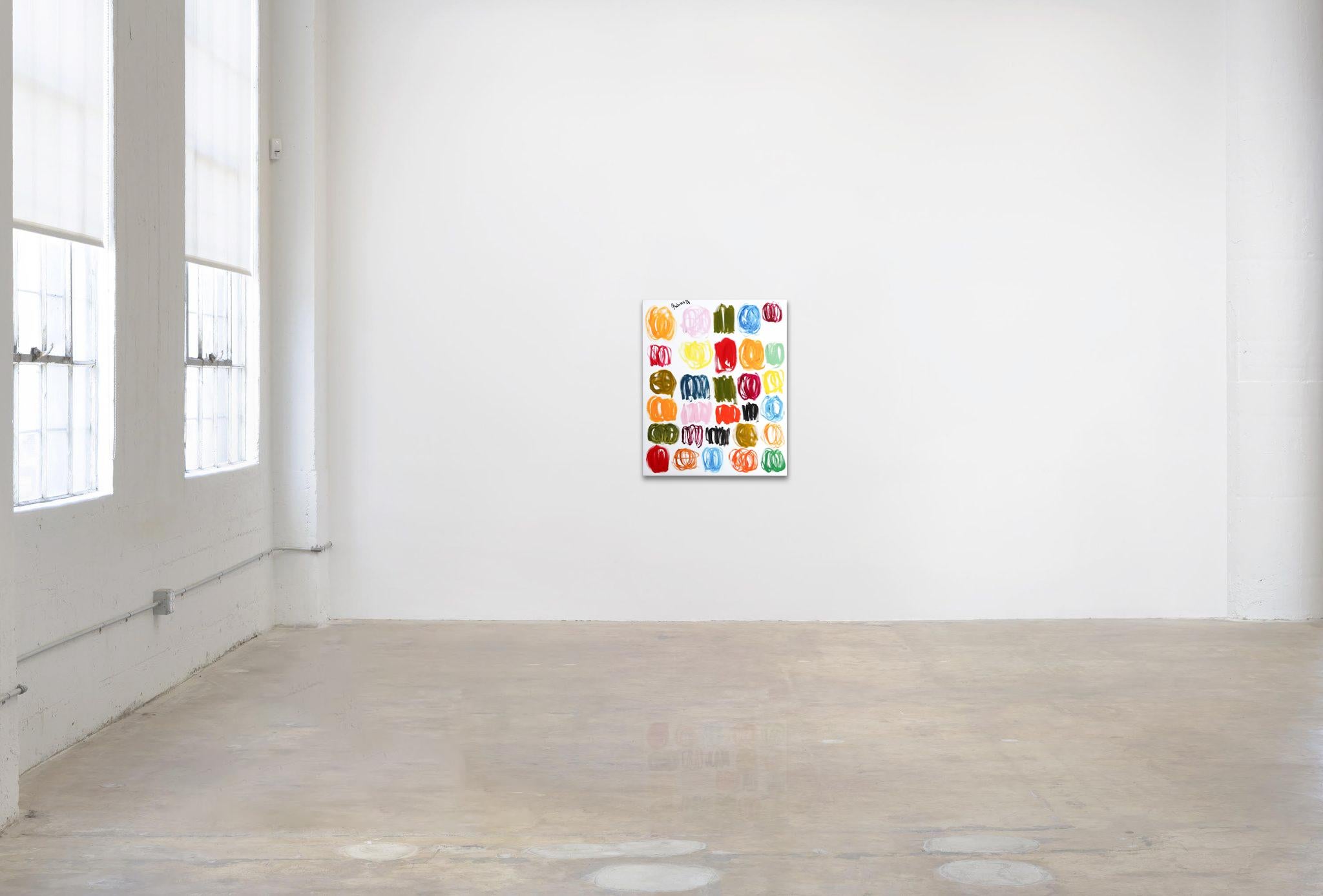 Pittura astratta contemporanea su tela di lino 110 x 90 cm - Painting Astratto di Rubins J. Spaans