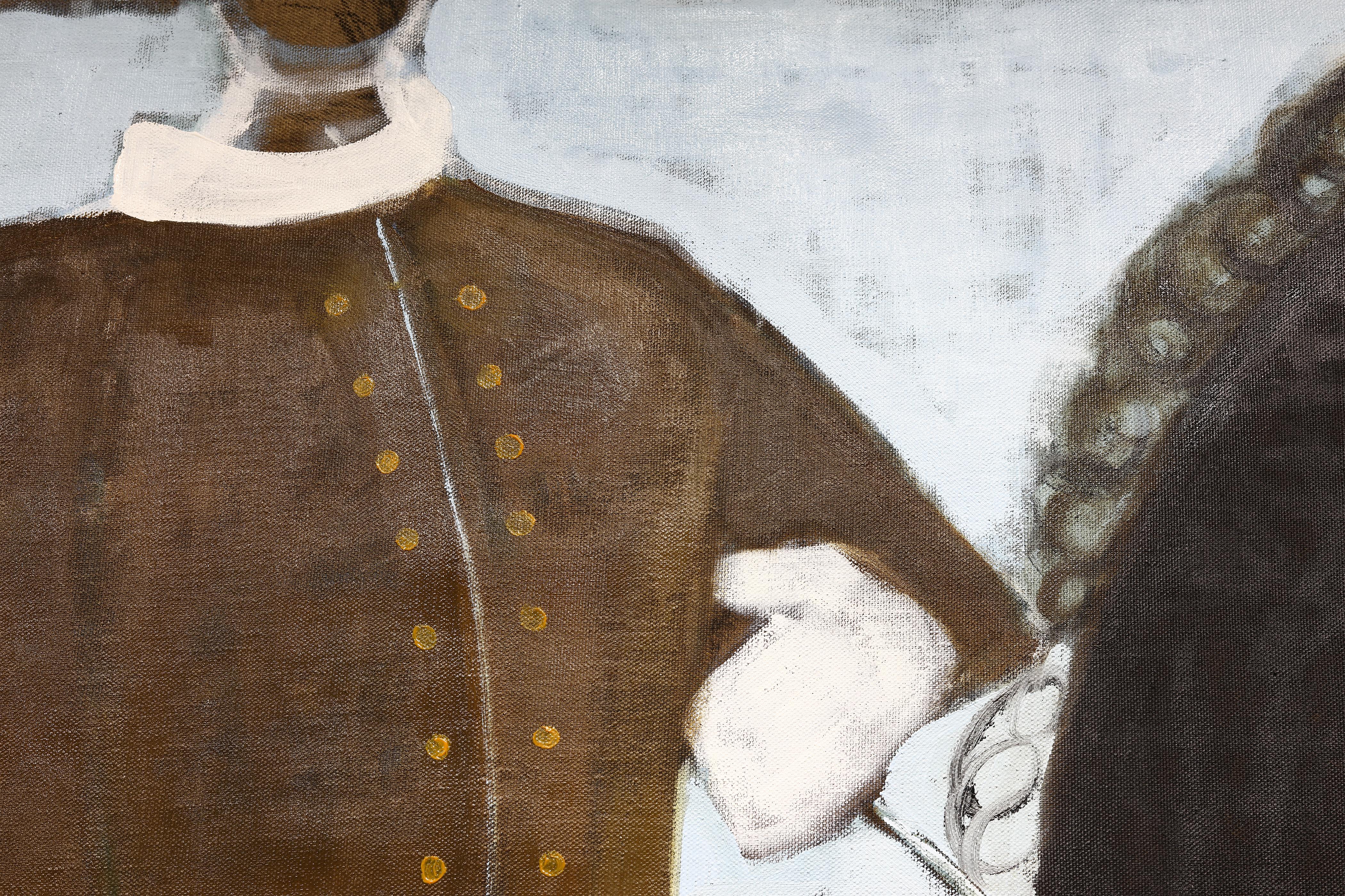 Ritratto equestre contemporaneo. Pittura ad olio di cavallo di grandi dimensioni 200 x 180 cm in vendita 1