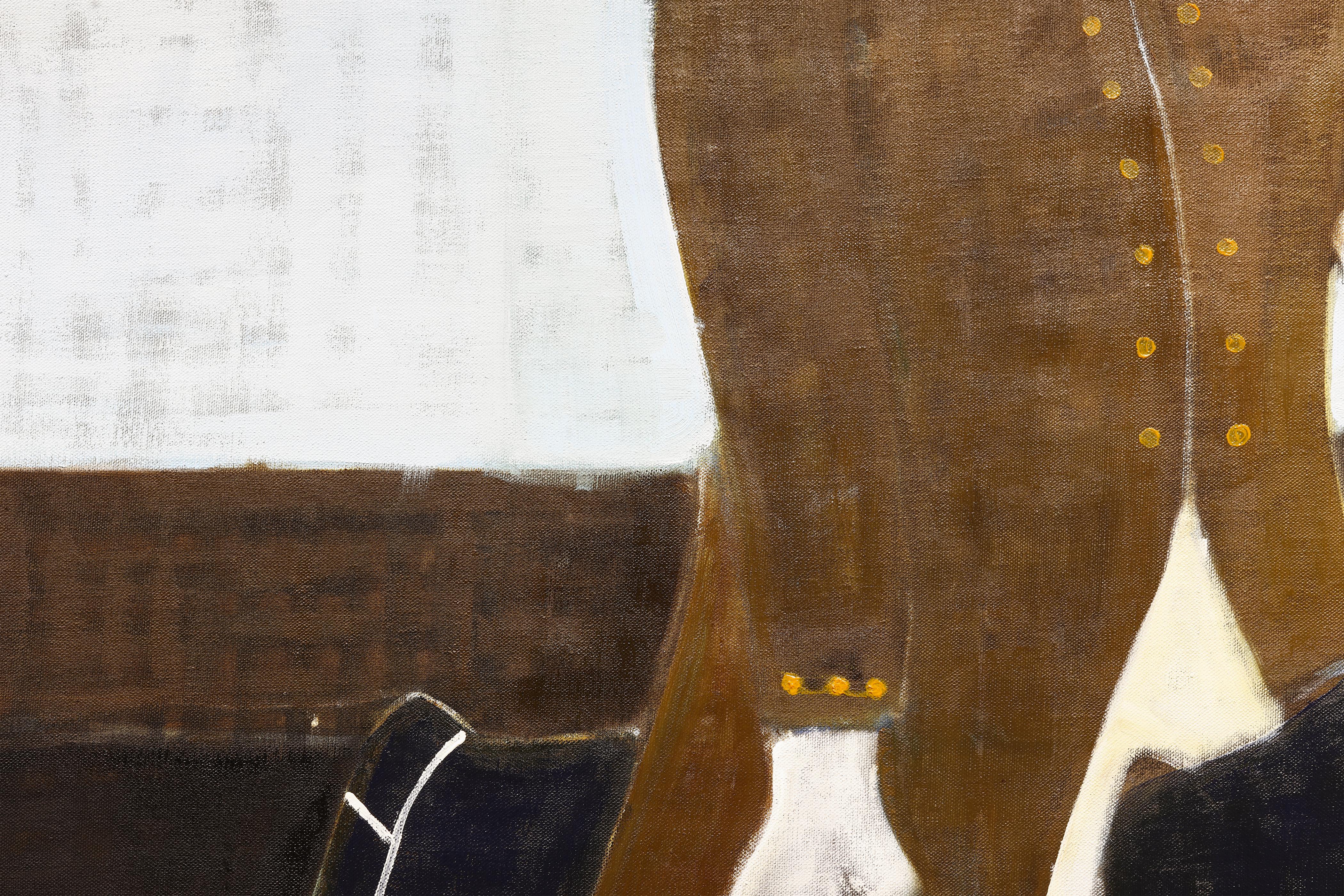 Ritratto equestre contemporaneo. Pittura ad olio di cavallo di grandi dimensioni 200 x 180 cm in vendita 4