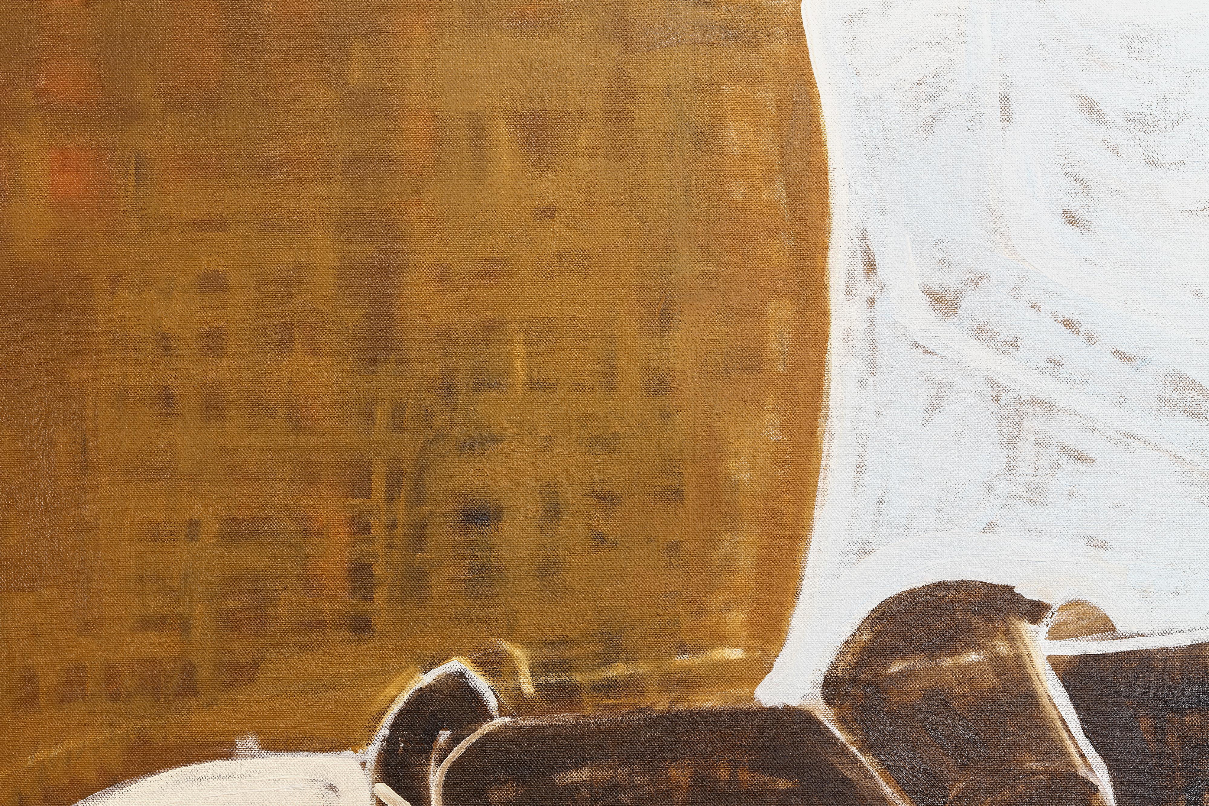 Peinture équestre contemporaine de grande taille. Peinture de cheval 200 x 180 cm en vente 1