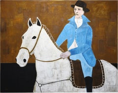 Contemporary Large Horse Oil Painting. Equestrian Oil Painting 185 x 235 cm