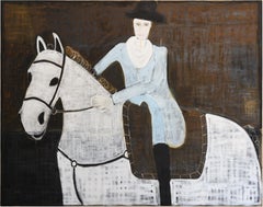 Contemporary Large Horse Oil Painting. Equestrian Oil Painting 185 x 235 cm