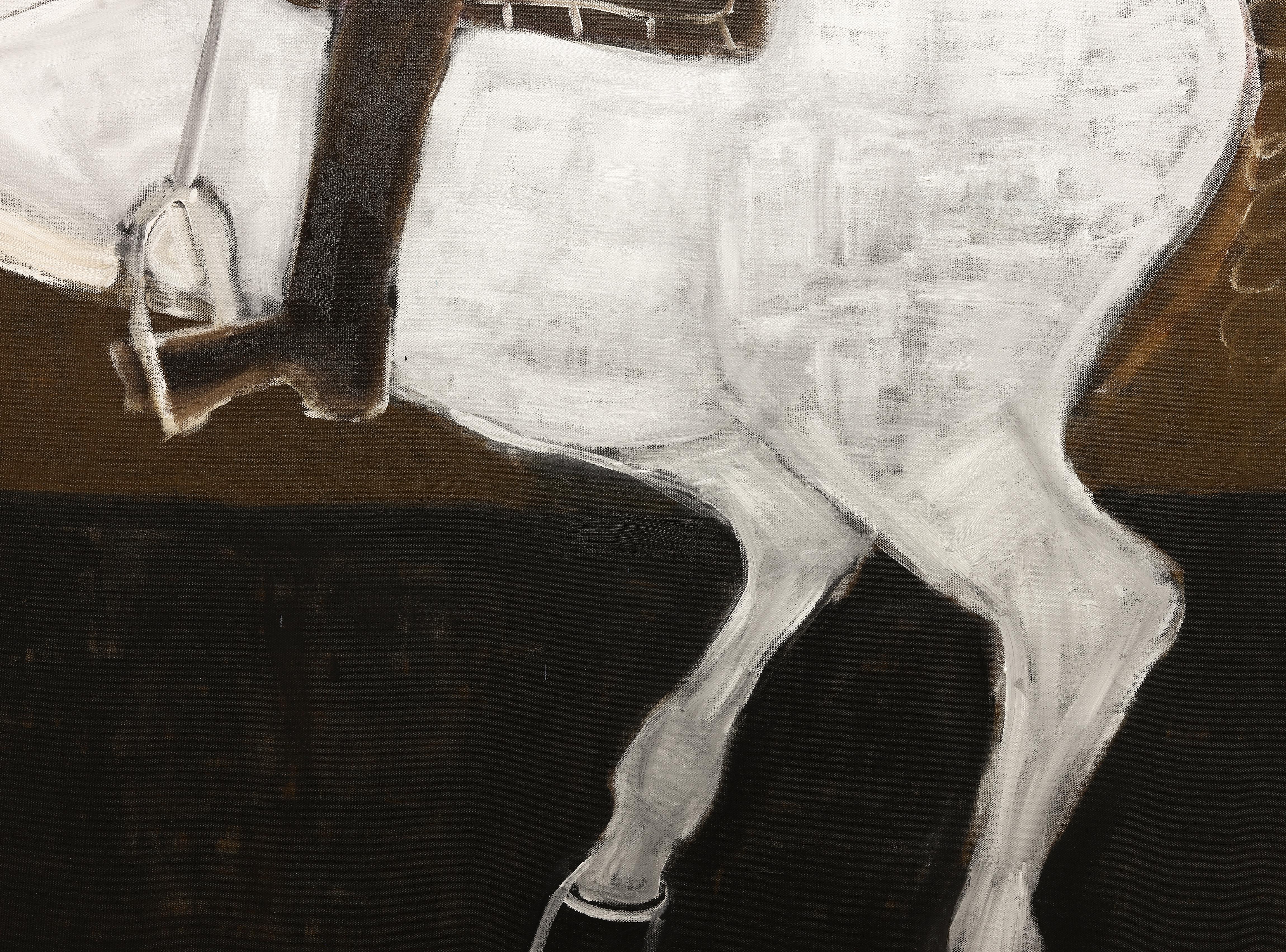Pittura a olio di cavallo contemporanea di grandi dimensioni. Pittura a olio equestre 200 x 180 cm 3