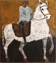 Contemporary Large Horse Ölgemälde. Reitergemälde 200 x 180 cm