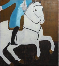 Pittura a olio equestre. Pittura ad olio contemporanea di cavallo di grandi dimensioni 190 x 170 cm