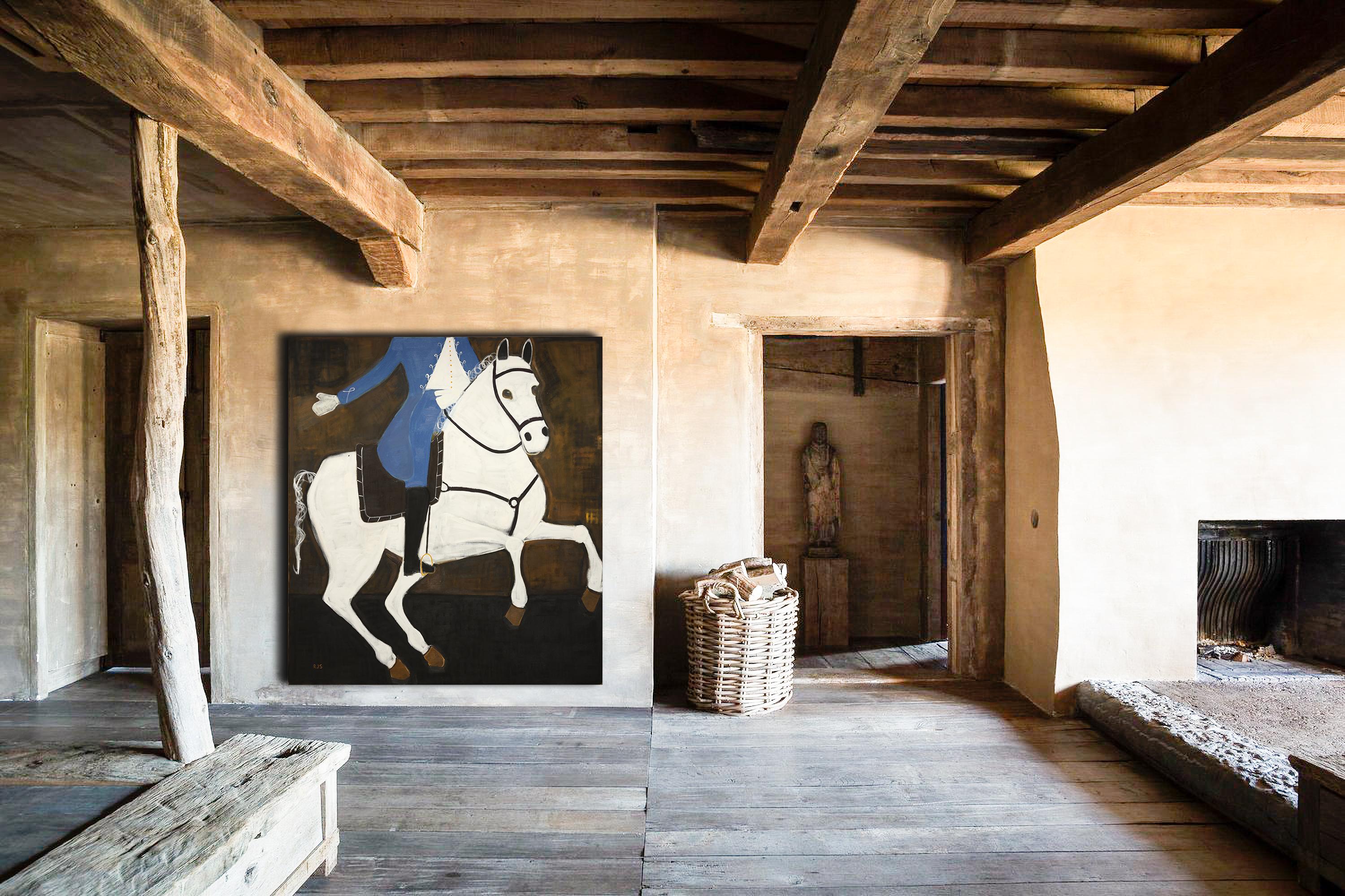 Pintura Ecuestre. Caballo Pintura al óleo sobre lienzo belga sin imprimar 200 x 180 cm - Painting Contemporáneo de Rubins J. Spaans