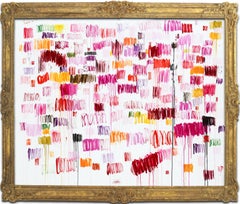 Grande peinture à l'huile abstraite contemporaine sur toile de lin. 170 x 210 cm