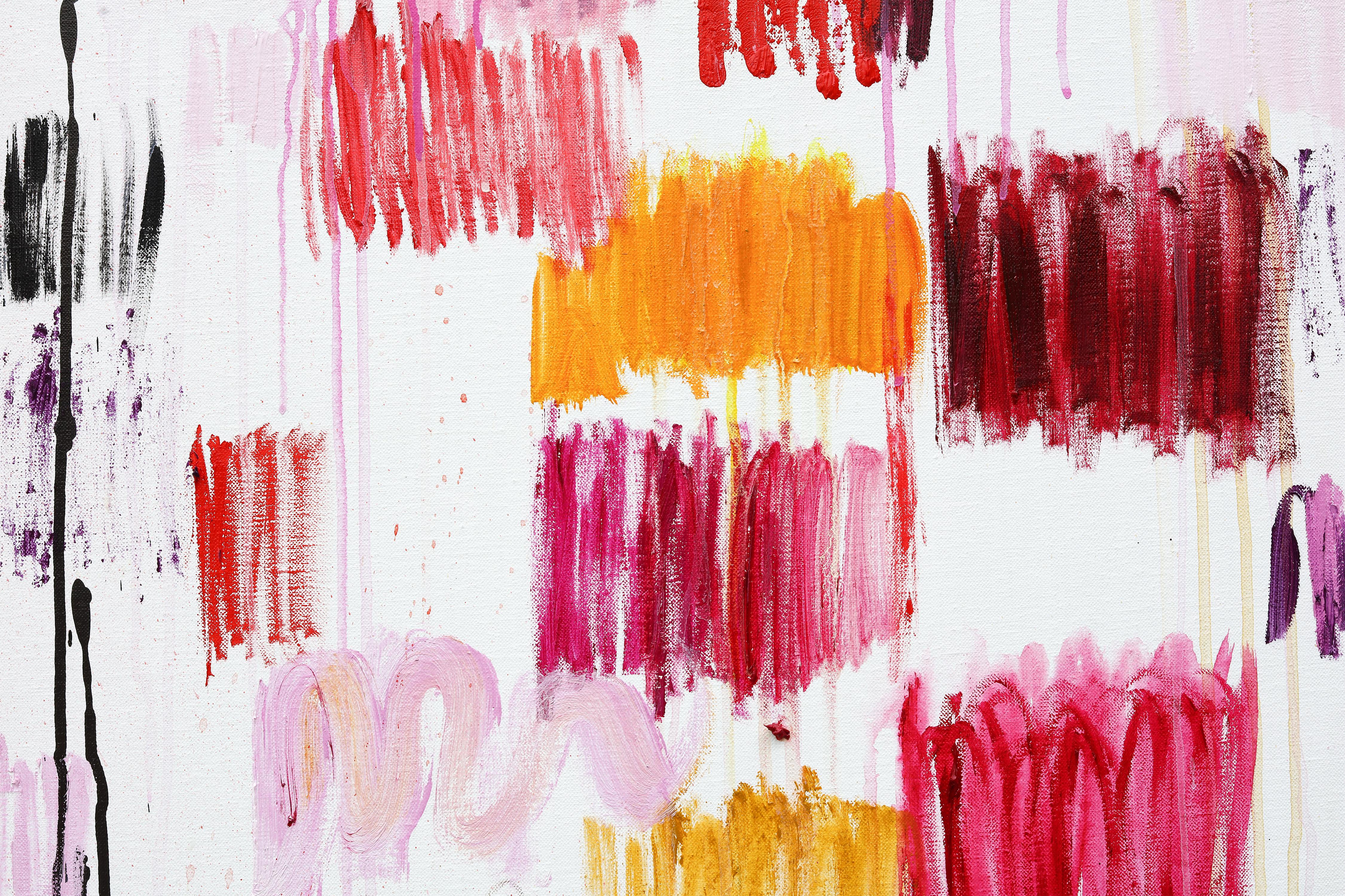 Grande dipinto astratto su tela di lino dell'artista contemporaneo e insegnante d'arte olandese Rubins J. Spaans. Il dipinto è uno studio sul colore che riporta lo spettatore alle opere astratte realizzate da Rubins negli anni '90 e nei primi anni
