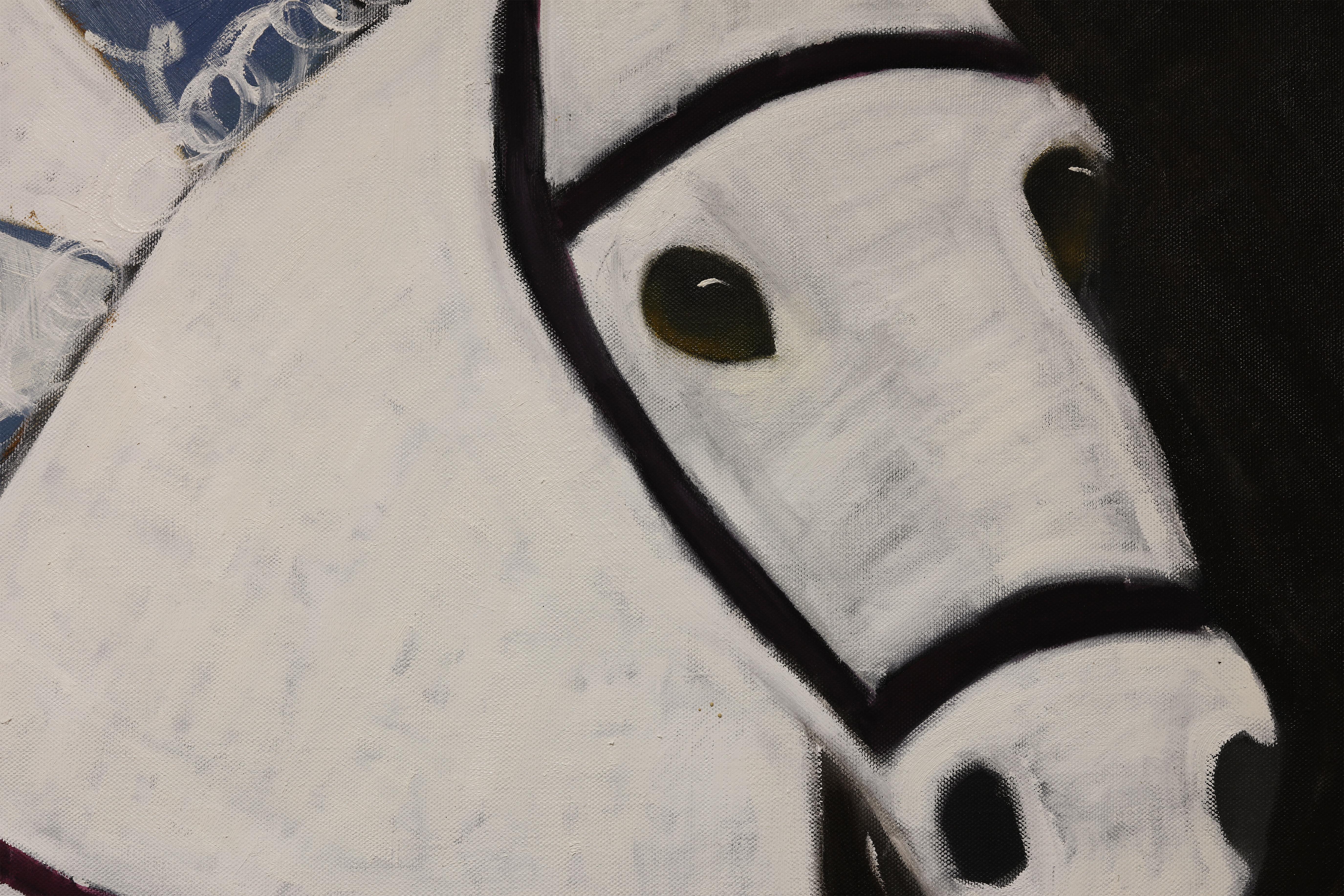 Gran cuadro al óleo ecuestre contemporáneo. Caballo Pintura 200 x 180 cm en venta 1