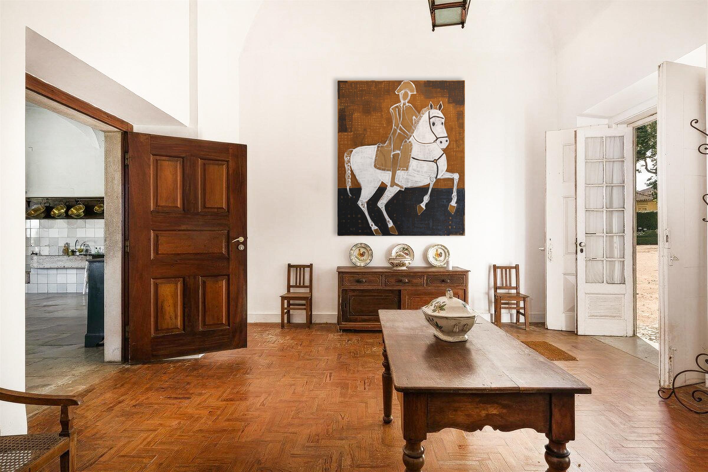 Large Contemporary Equestrian Oil Painting. Horse Painting 220 x 180 cm For Sale 1