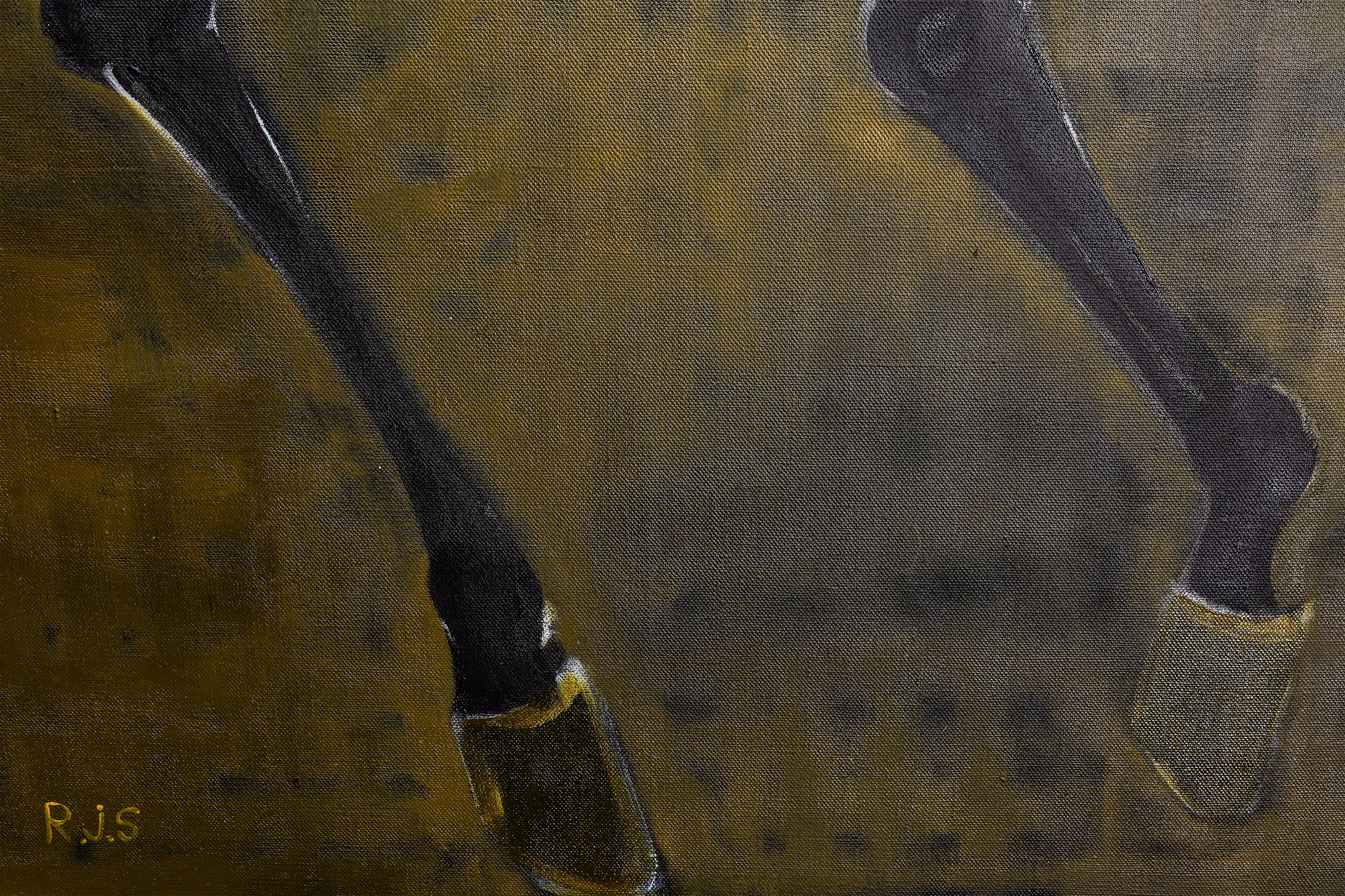 Großes zeitgenössisches Reiterporträt. Pferd Ölgemälde 200 x 180 cm im Angebot 1