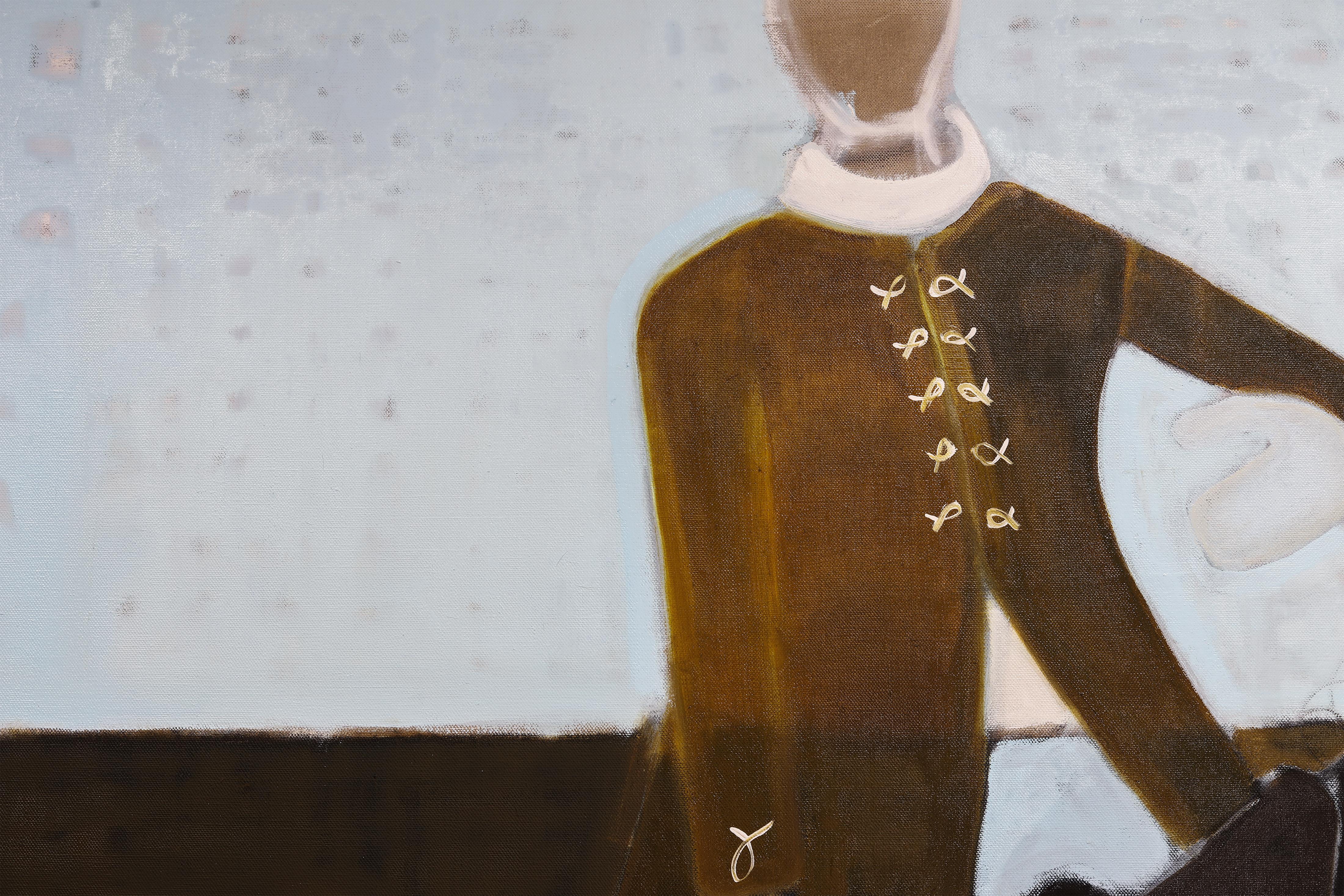 Großes zeitgenössisches Reiterporträt. Pferd Ölgemälde 200 x 180 cm im Angebot 2