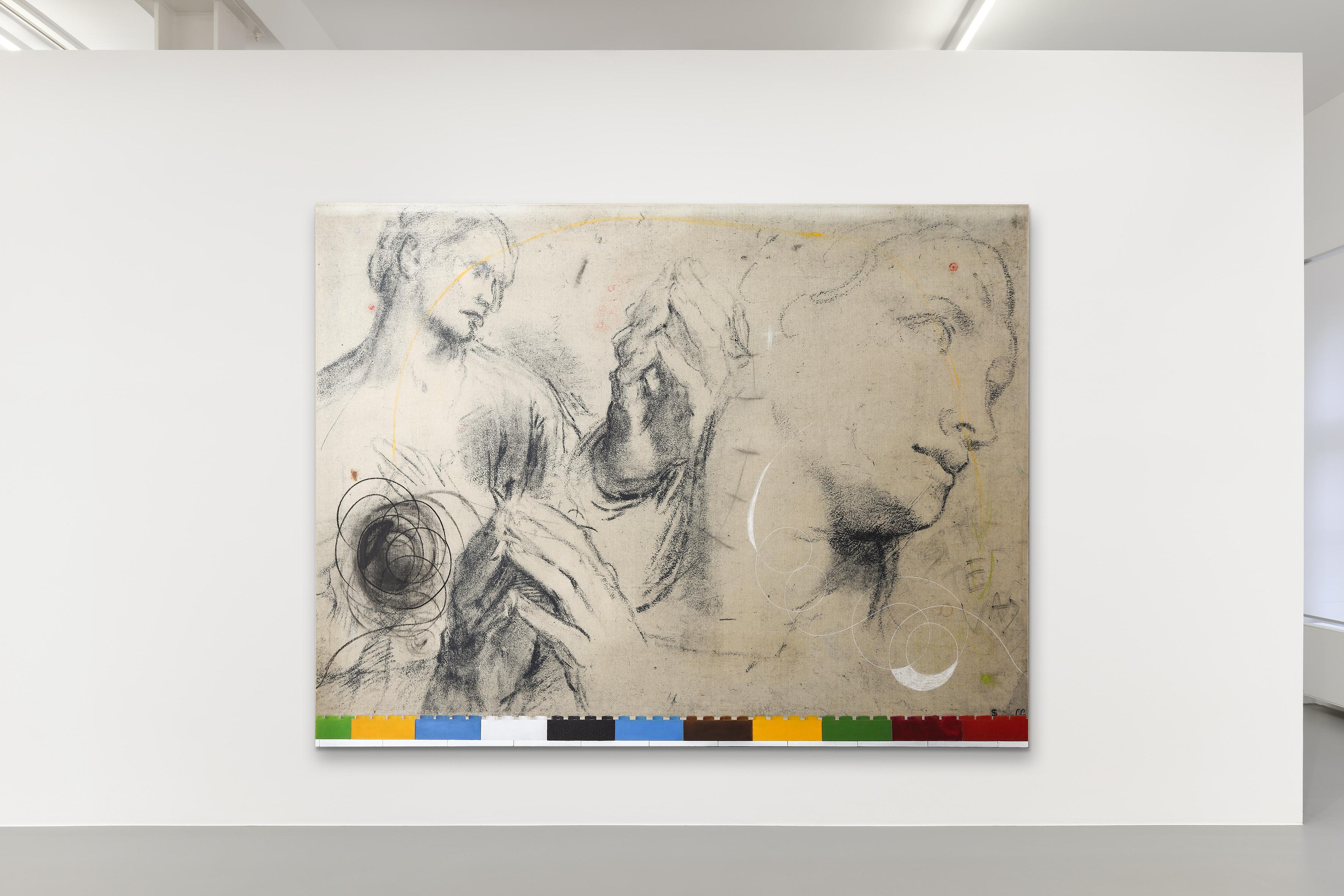 Gran pintura al óleo figurativa contemporánea. Pintura sobre lino belga sin imprimar - Painting Contemporáneo de Rubins J. Spaans