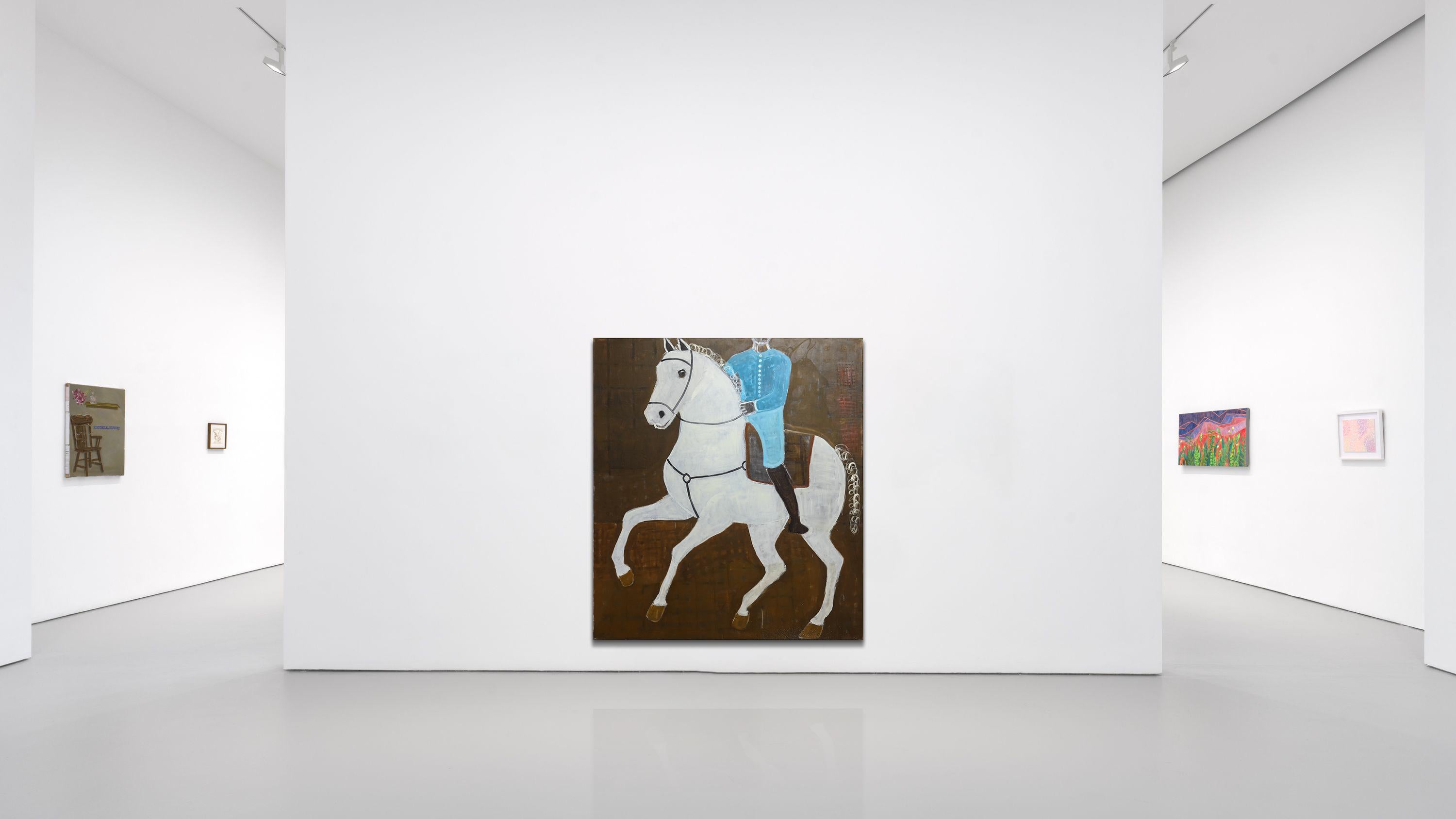 Grande dipinto a olio di cavallo contemporaneo. 190 x 170 cm - Painting di Rubins J. Spaans