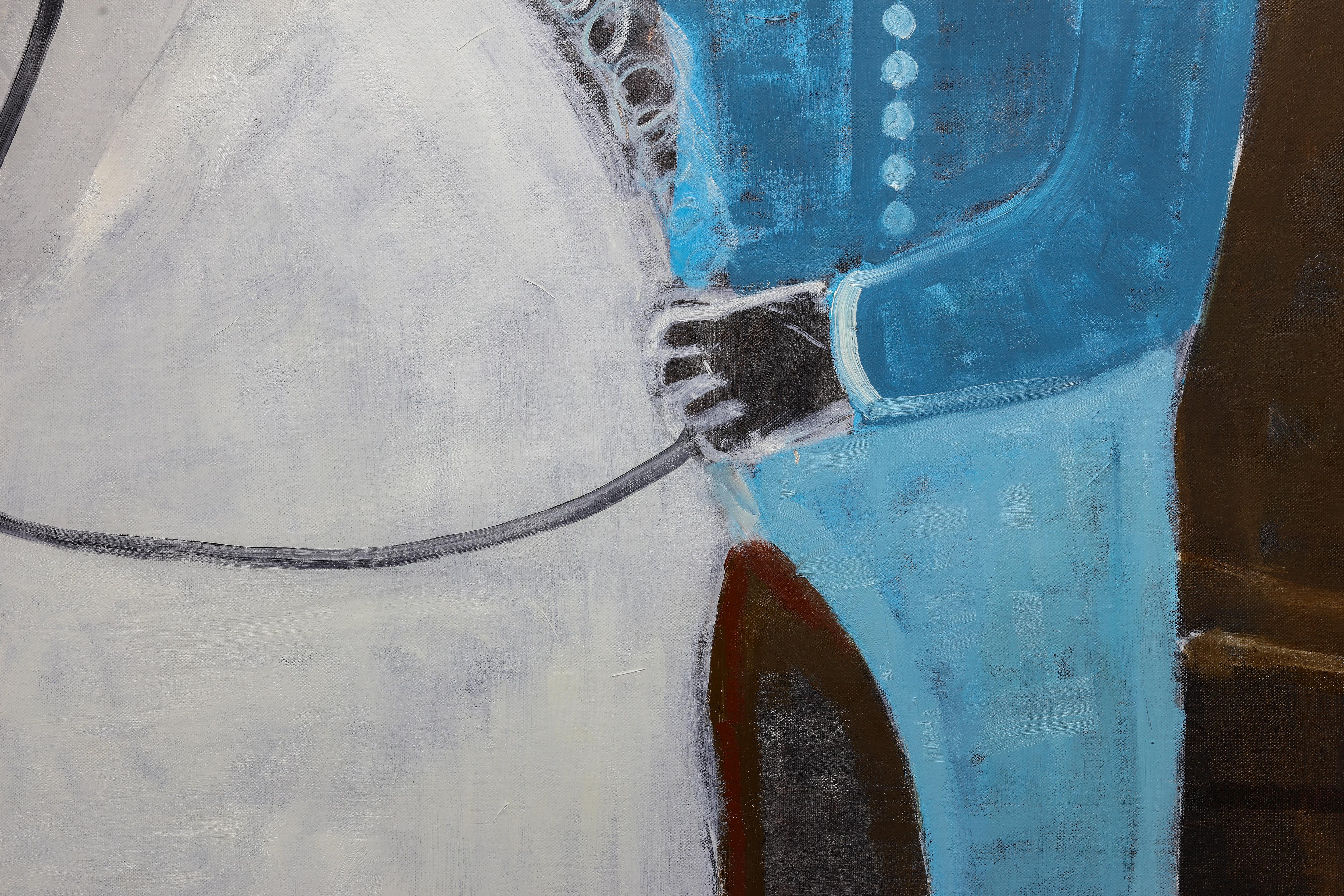 Grande dipinto a olio di cavallo contemporaneo. 190 x 170 cm - Painting Contemporaneo di Rubins J. Spaans