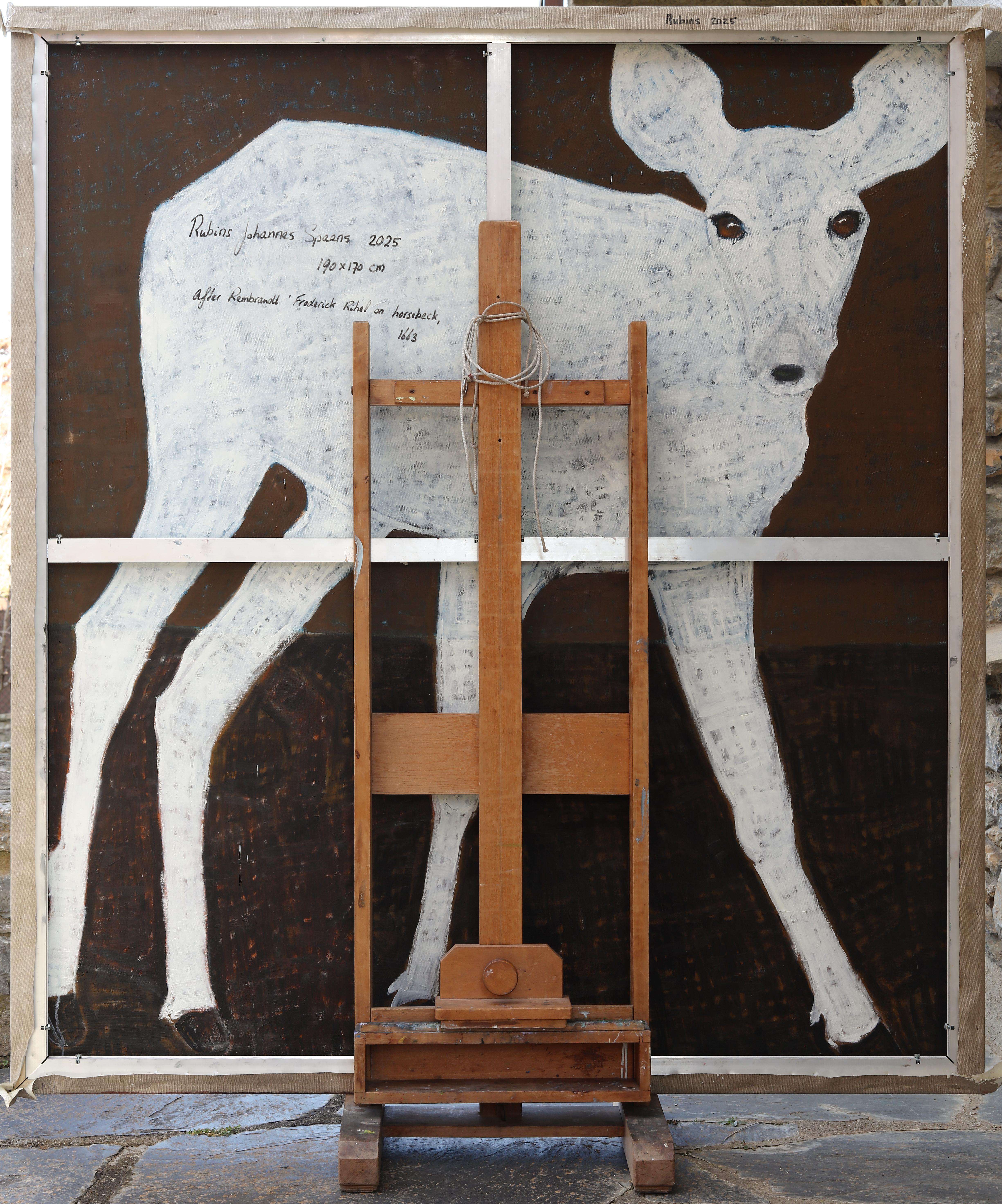 Gran pintura al óleo contemporánea sobre caballos. Retrato ecuestre. 190 x 170 cm en venta 5