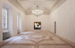Large Contemporary Horse Painting. Man on horseback 200 x 180 cm