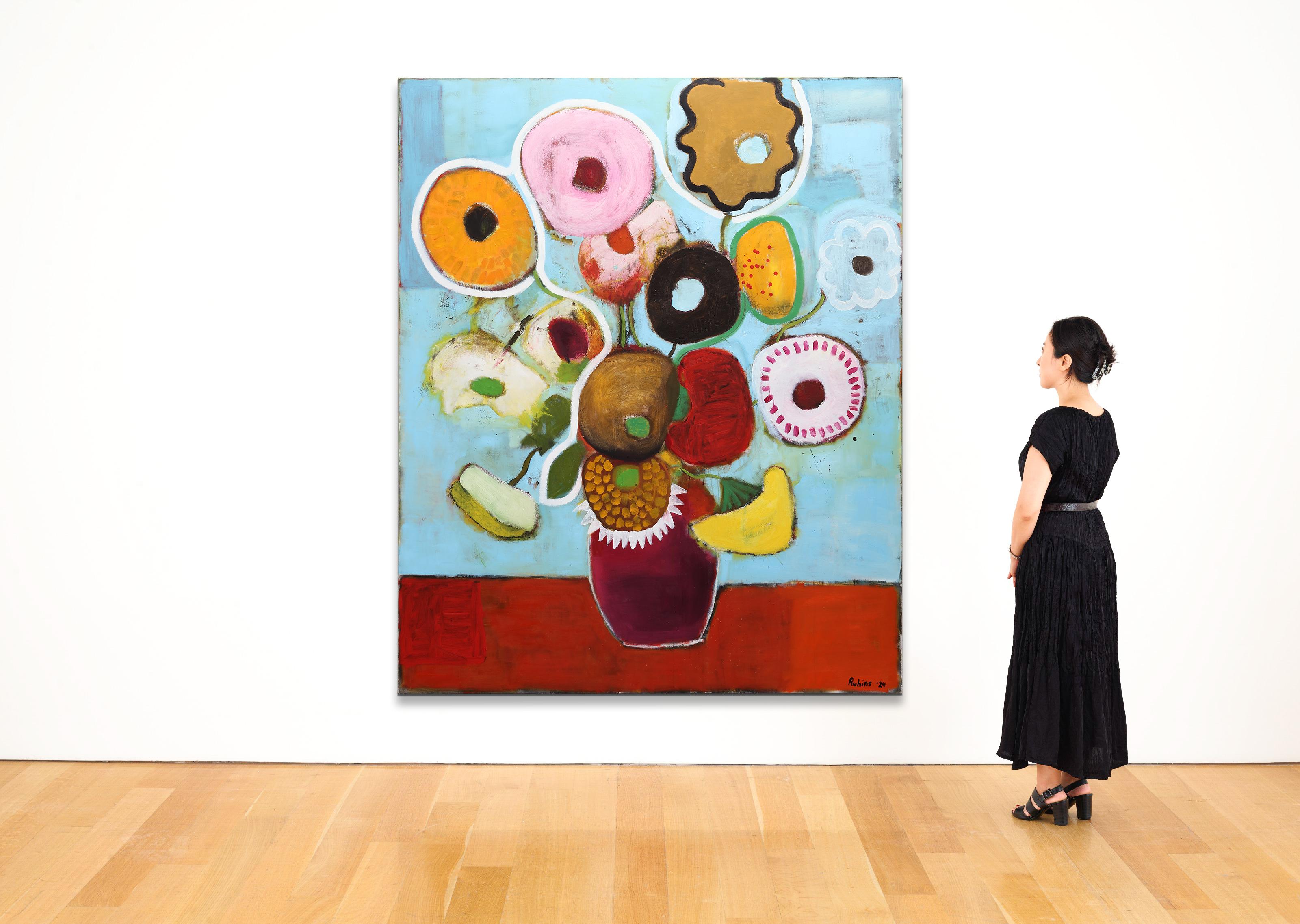 This large figurative oil painting is a reinterpretation of a painting by Vincent van Gogh, Sunflowers, 1889. A unique oil painting on the finest quality Belgium linen canvas.

The painting is signed on the front and reverse.

**FREE SHIPPING** Due