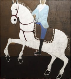 Großes Reiterportrait. Contemporary Horse Ölgemälde. 190 x 170 cm