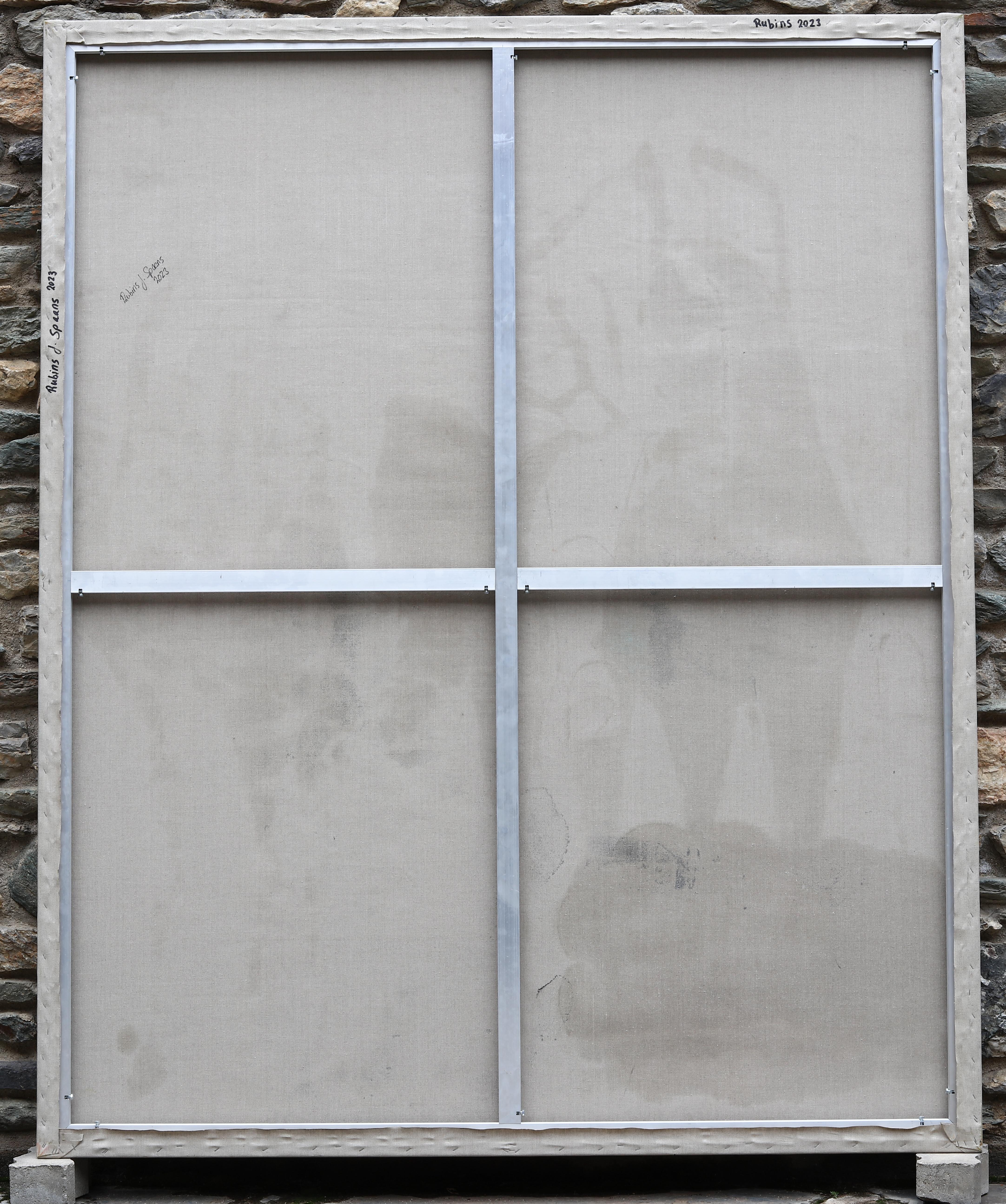 Pintura al óleo de caballos grandes. Pintura al óleo ecuestre contemporánea 220 x 180 cm en venta 5