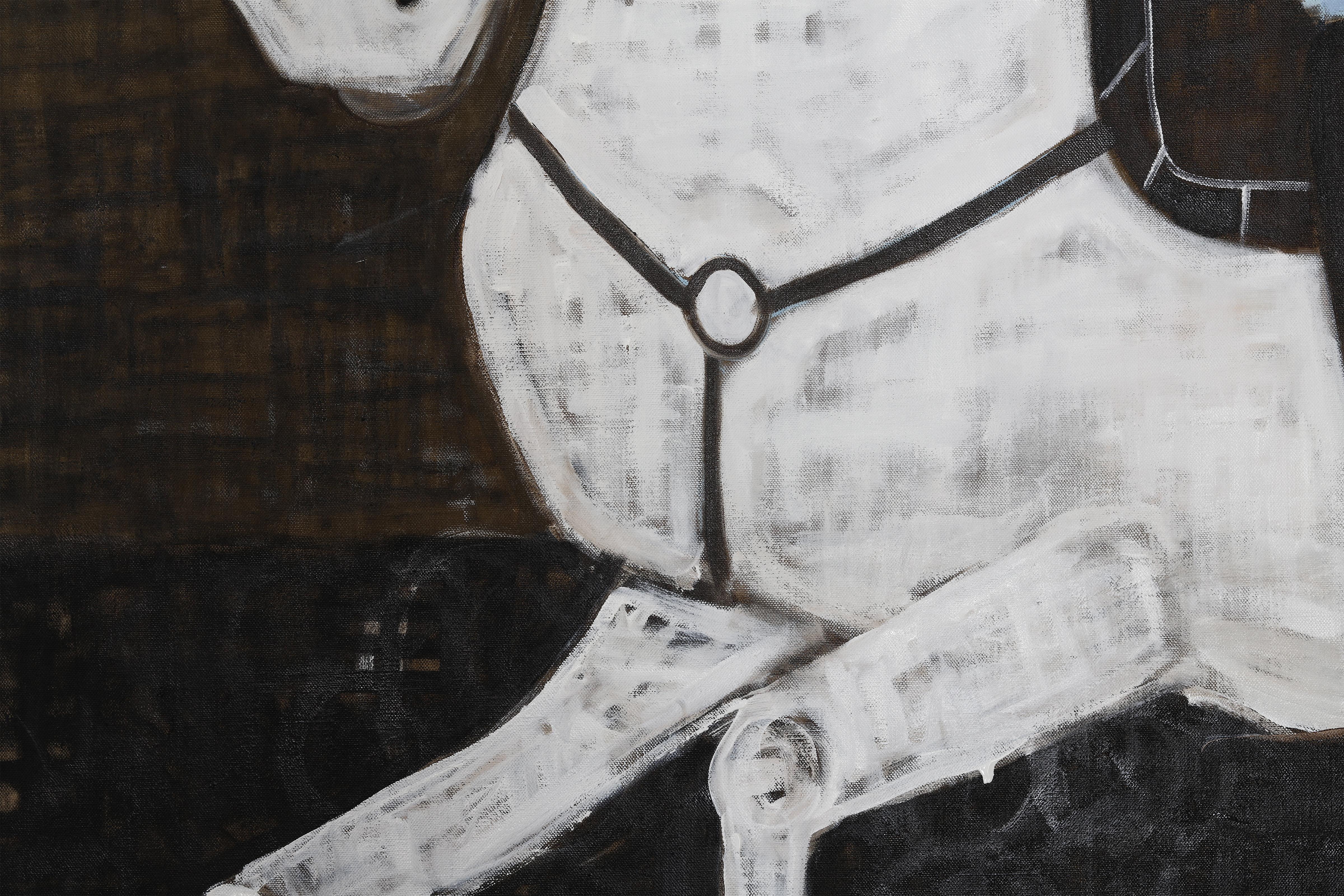 Große Pferdemalerei. Zeitgenössisches Pferde-Ölgemälde. 220 x 180 cm im Angebot 3