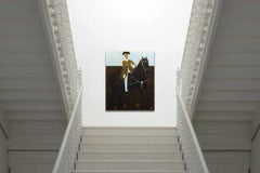 Man on Horseback Oil Painting, Large Equestrian Portrait 220 x 180 cm