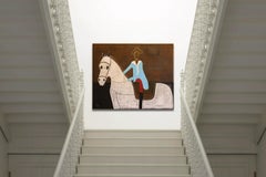 Man on Horseback Oil Painting, Large Equestrian Portrait Painting 170 x 210 cm