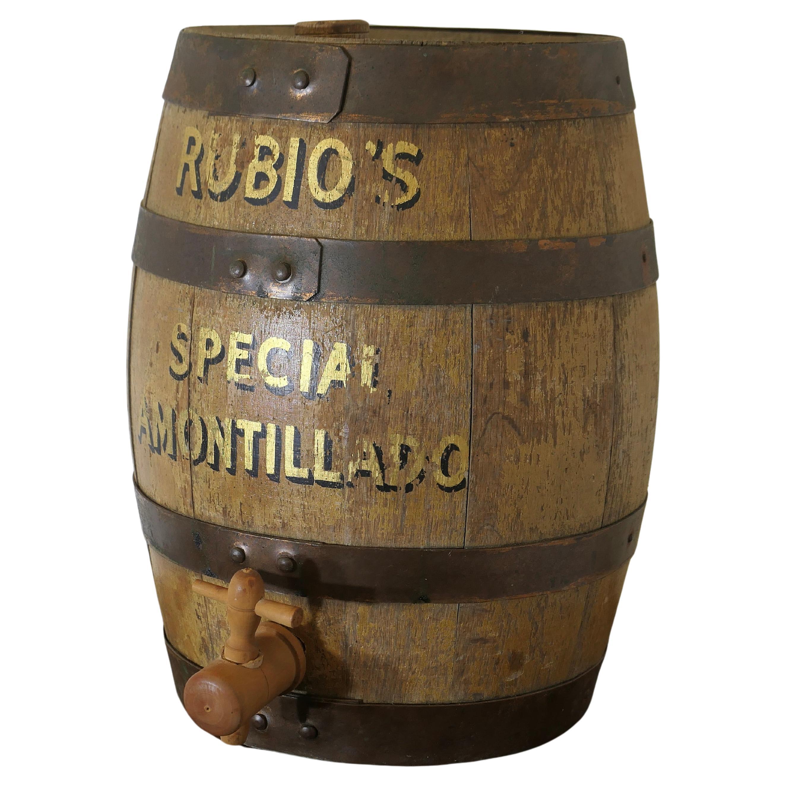 RUBIO’s Bar Top Oak Special Amontillado Sherry Barrel   A good looking piece
