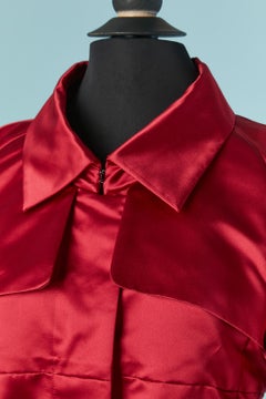 Rubis red satin trench-coat CELINE
