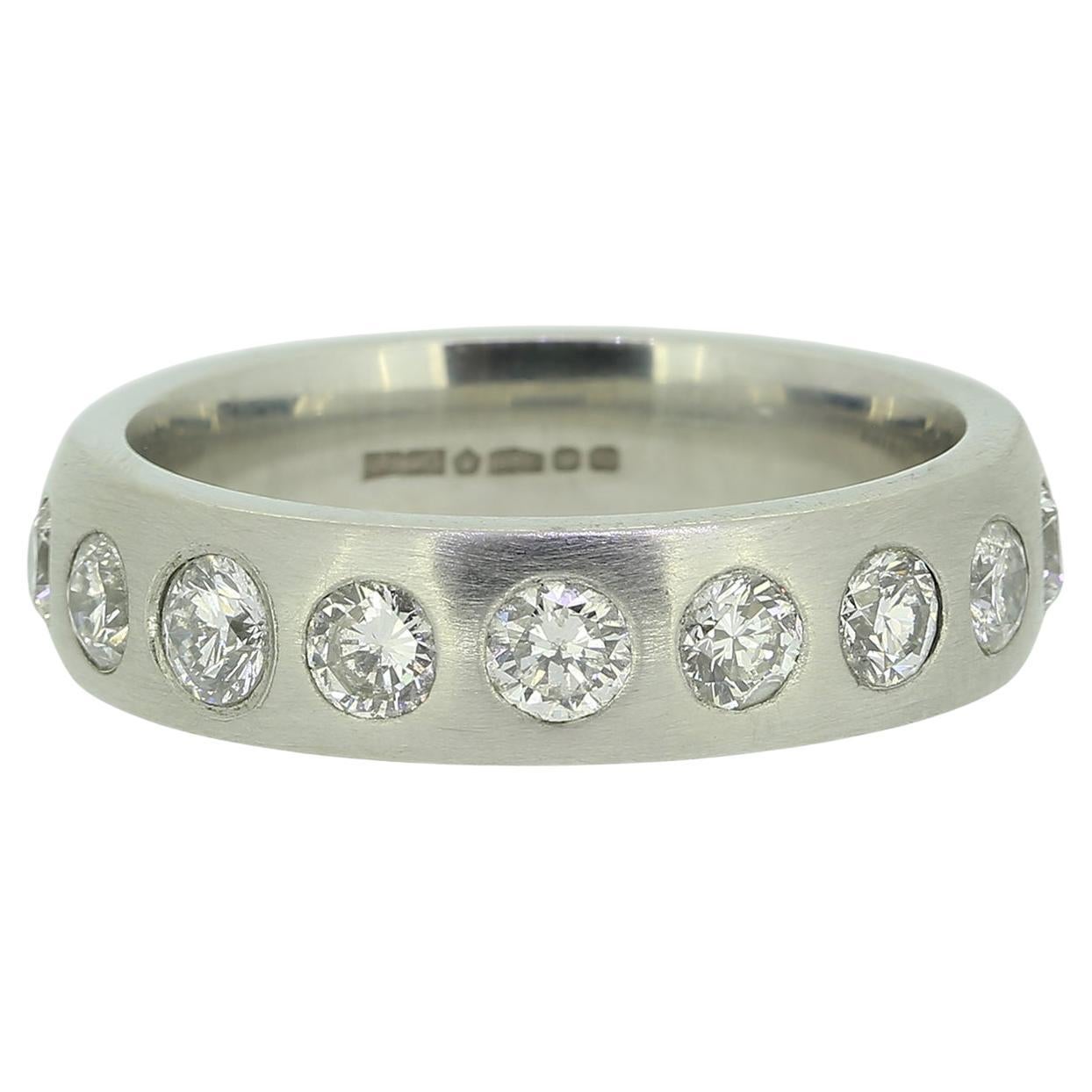 Rubover Set Diamond Band Ring For Sale