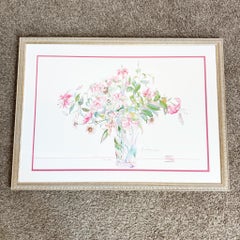 “Rubrum Bouquet” Floral Watercolor Print by Lynn Larson – Framed